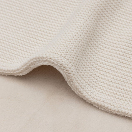 Jollein Wiegdeken Basic Knit Oatmeal/Velvet 75X100Cm koop je bij Babywinkel