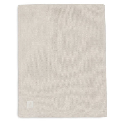 Jollein Wiegdeken Basic Knit Oatmeal/Velvet 75X100Cm koop je bij Babywinkel