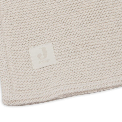 Jollein Wiegdeken Basic Knit Oatmeal/Velvet 75X100Cm koop je bij Babywinkel