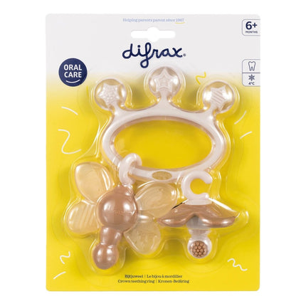 Difrax Bijtring Bijtjuweel Bruin koop je bij Babywinkel
