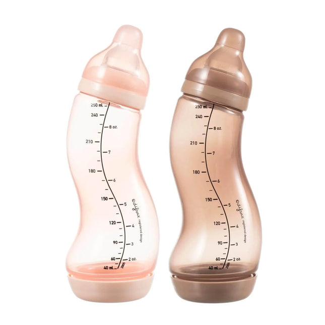 Difrax Babyfles Nat Duo Rose/ Caramel 250Ml 2St koop je bij Babywinkel