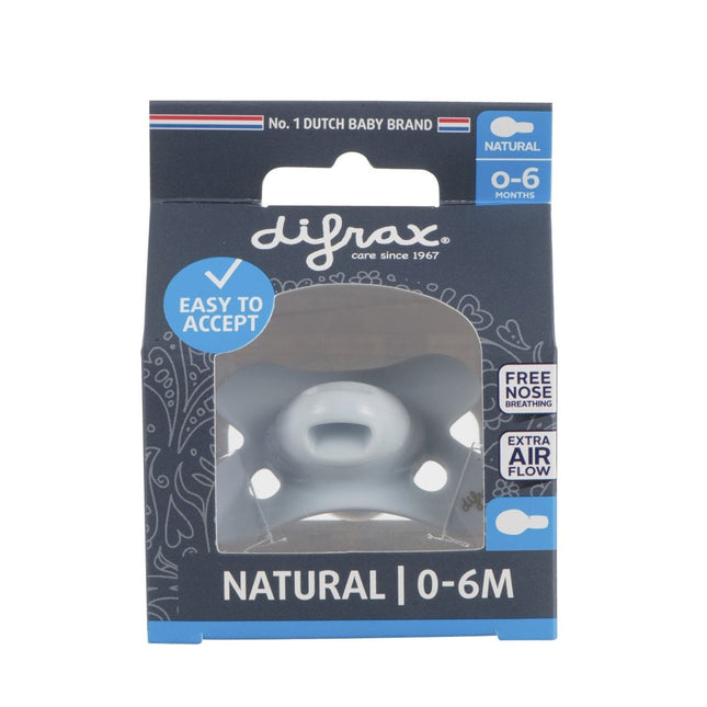 Difrax Speen 0 - 6 Uni Naturel Ice Blauw koop je bij Babywinkel