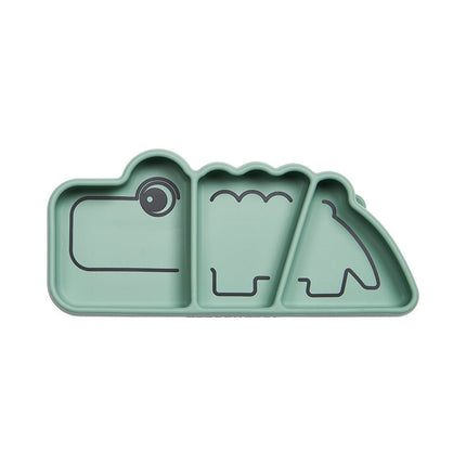 Done by Deer Baby Bordje Siliconen Stick&Stay Croco Green koop je bij Babywinkel
