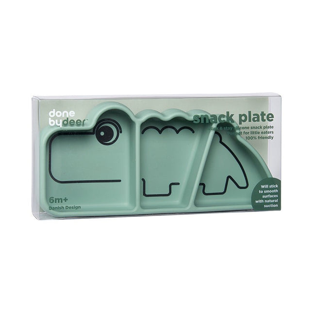 Done by Deer Baby Bordje Siliconen Stick&Stay Croco Green koop je bij Babywinkel