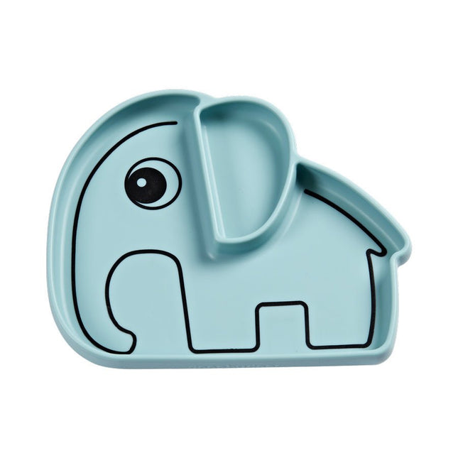 Done by Deer Baby Bordje Siliconen Stick&Stay Elphee Blue koop je bij Babywinkel