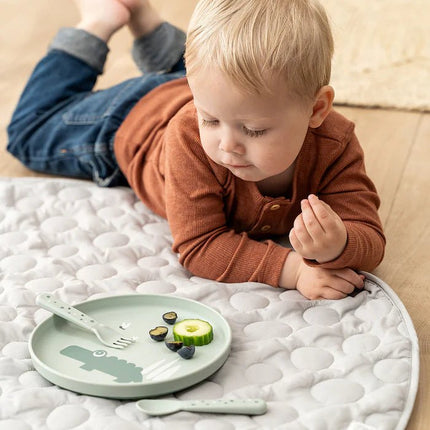 Done by Deer Babybord Croco Green Rond koop je bij Babywinkel