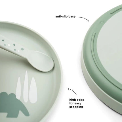 Done by Deer Babybord Croco Green Rond koop je bij Babywinkel