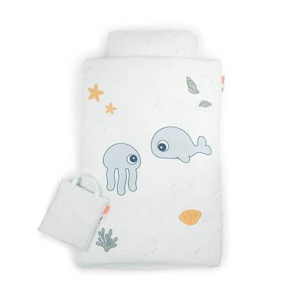 Done by Deer Dekbedovertrek Sea Friends Jelly & Wally Blue 100x140cm koop je bij Babywinkel
