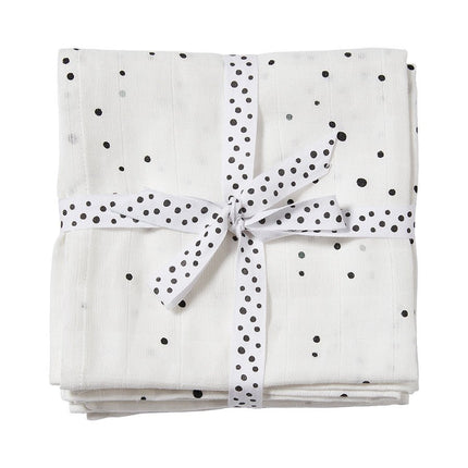 Done by Deer Inbakerdoek Dromerige Stippen Zwart/Wit 2st koop je bij Babywinkel