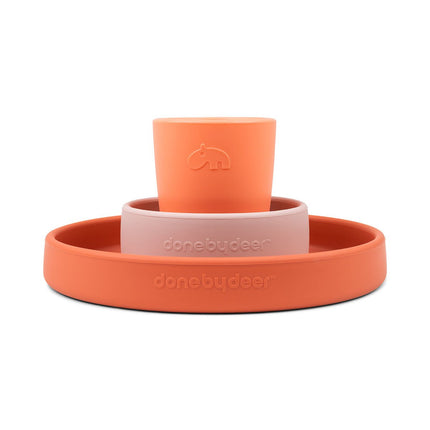 Done by Deer Kinderservies Set Happy Clouds Papaya 3st koop je bij Babywinkel