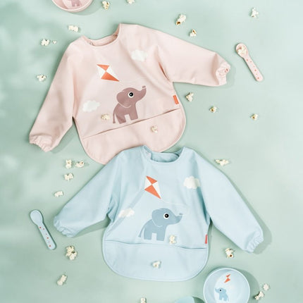 Done by Deer Slabbetje Playground Blue met Mouwen koop je bij Babywinkel