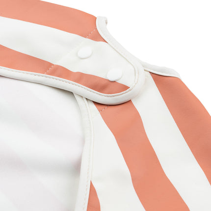 Done by Deer Slabbetje Stripes Met Lange Mouwen Papaya koop je bij Babywinkel