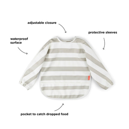 Done by Deer Slabbetje Stripes Met Lange Mouwen Sand koop je bij Babywinkel