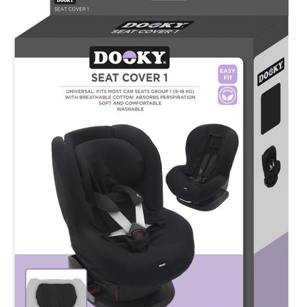 Dooky Autostoelhoes Seat Cover Groep 1 Zwart Uni koop je bij Babywinkel