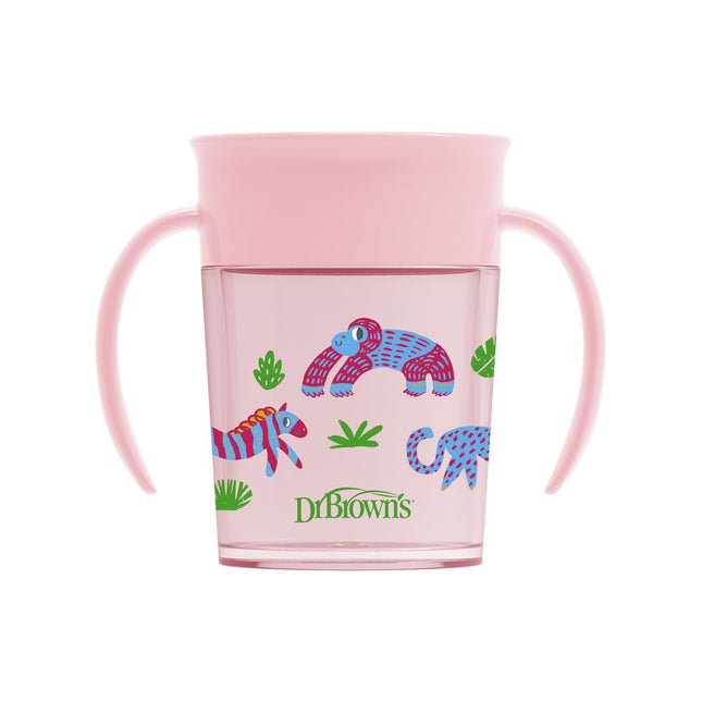 Dr. Brown's Drinkbeker Cheers 360 Cup Met Handvaten Roze 200ml koop je bij Babywinkel