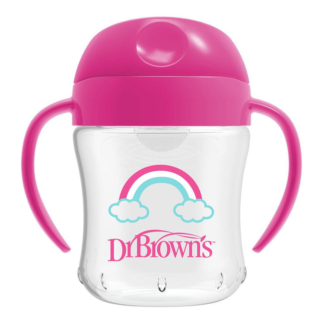 Dr. Brown's Drinkbeker roze 180ml zachte tuit koop je bij Babywinkel