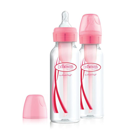 Dr. Brown's Options+standaardfles 250ml duopack roze koop je bij Babywinkel