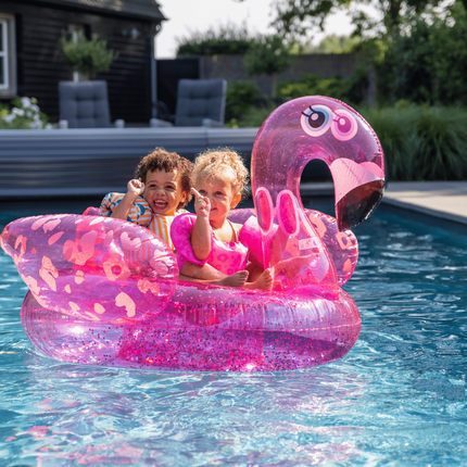 Dreamscape Neon Pink Flamingo Luchtbed 150cm koop je bij Babywinkel