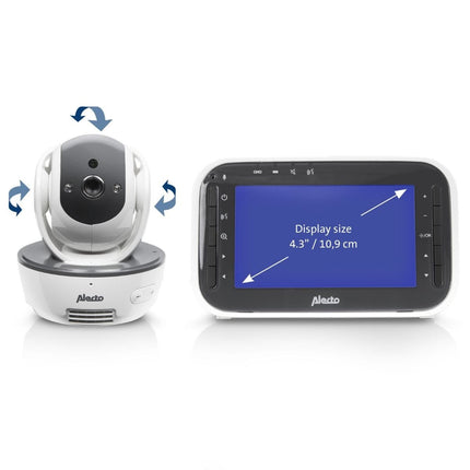 Alecto Babyfoon Dvm200M Wit/Antraciet Met Camera En 4.3 Inch Kleurenscherm koop je bij Babywinkel