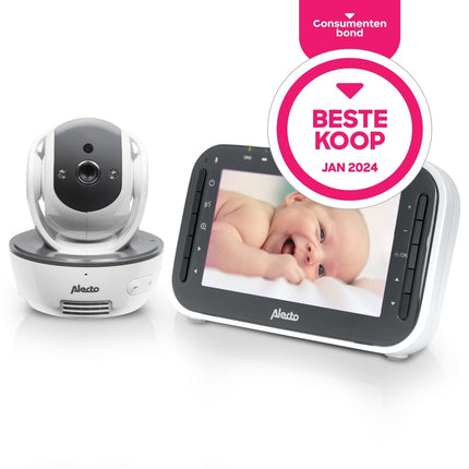 Alecto Babyfoon Dvm200M Wit/Antraciet Met Camera En 4.3 Inch Kleurenscherm koop je bij Babywinkel