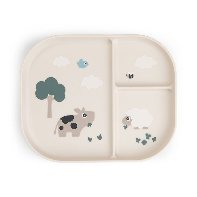 Done by Deer Babybord Tiny Farm Beige 3 Vakjes koop je bij Babywinkel