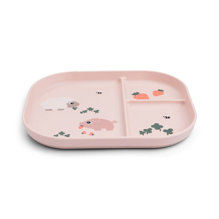 Done by Deer Babybord Tiny Farm Roze 3 Vakjes koop je bij Babywinkel