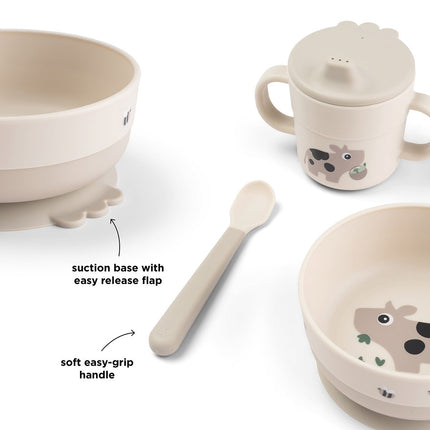 Done by Deer Kinderservies Set Foodie First Meal Set Suction Tiny Farm koop je bij Babywinkel