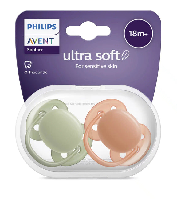 Philips Avent Speen Maat 3 Ultra Soft Kaki/Terracotta 2 Stuks koop je bij Babywinkel