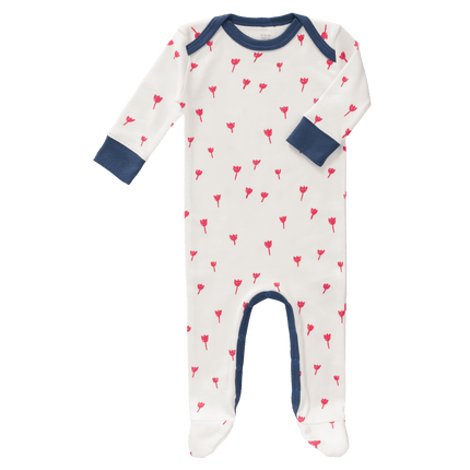 Fresk Baby Pyjama Met Voet Tulip Red koop je bij Babywinkel