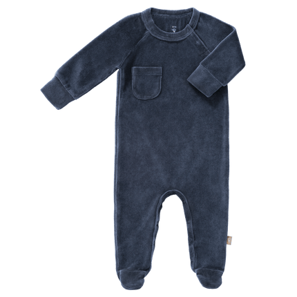 Fresk Baby Pyjama Velours Met Voet Indigo koop je bij Babywinkel