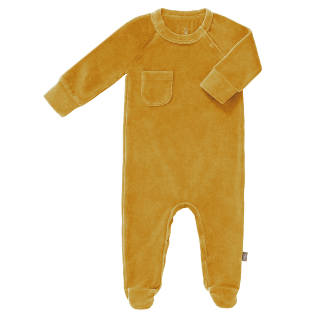 Fresk Baby Pyjama Velours Met Voet Mimosa koop je bij Babywinkel