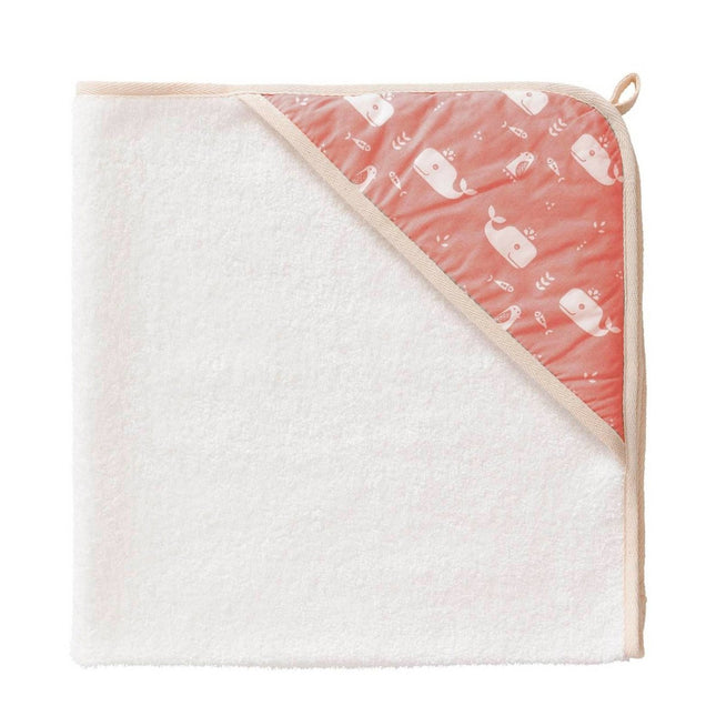 Fresk Badcape Baby Wikkel Whale Mellow Rose koop je bij Babywinkel