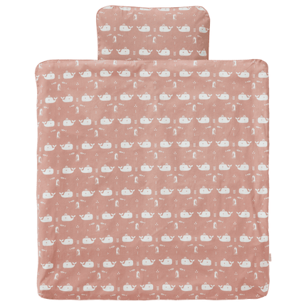Fresk Dekbedovertrek Whale Mellow Rose 80x80cm koop je bij Babywinkel
