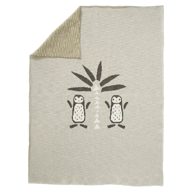 Fresk Ledikantdeken Gebreid Pinguin 100x150cm koop je bij Babywinkel