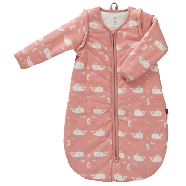 Fresk Slaapzak Baby Interlock Met Lichte Voering Whale Mellow Rose 60cm koop je bij Babywinkel