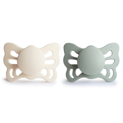 Frigg Speen Maat 1 Butterfly Cream/Sage Silicone 2 - Pack koop je bij Babywinkel