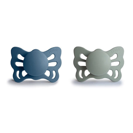 Frigg Speen Maat 1 Butterfly Ocean View/Sage Silicone 2St koop je bij Babywinkel