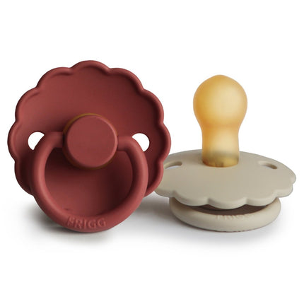 Frigg Speen Maat 1 Daisy Baked Clay/Cream Latex 2 - Pack koop je bij Babywinkel
