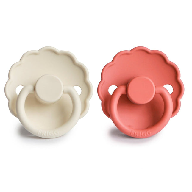 Frigg Speen Maat 1 Daisy Cream/Poppy Silicone 2 - Pack koop je bij Babywinkel