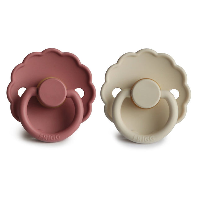 Frigg Speen Maat 1 Daisy Cream/Powder Blush Silicone 2 - Pack koop je bij Babywinkel