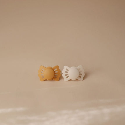 Frigg Speen Maat 1 Lucky Honey Gold/Cream Silicone 2 - Pack koop je bij Babywinkel