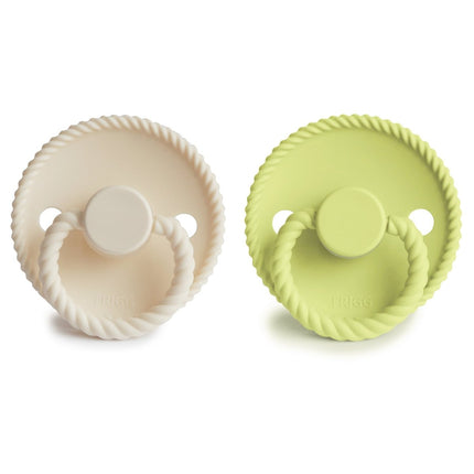 Frigg Speen Maat 1 Rope Cream/Matcha Silicone 2 - Pack koop je bij Babywinkel