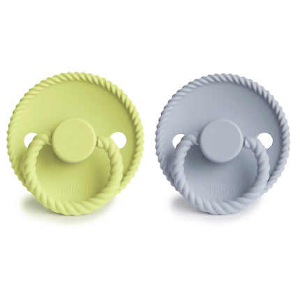 Frigg Speen Maat 1 Rope Matcha/Powder Blue Silicone 2 - Pack koop je bij Babywinkel