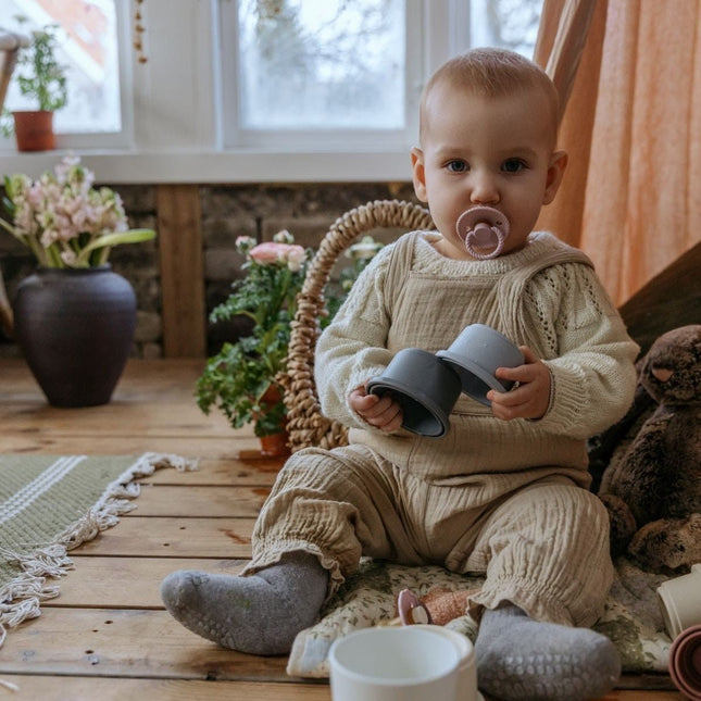 Frigg Speen Maat 1 Rope Tw. Mauve/Soft Lilac Latex 2 - Pack koop je bij Babywinkel