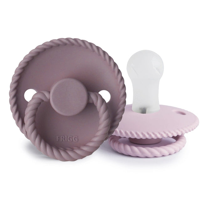 Frigg Speen Maat 1 Rope Tw. Mauve/Soft Lilac Silicone 2 - Pack koop je bij Babywinkel