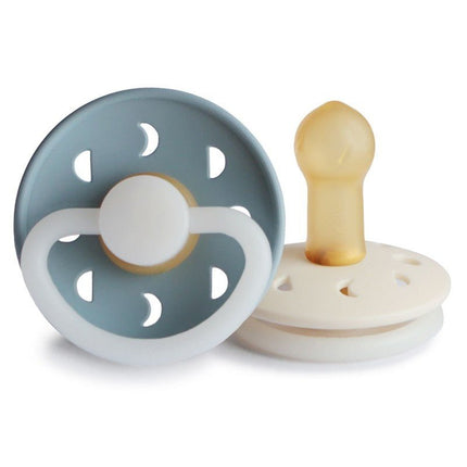 Frigg Speen Maat 2 Moon Night Stone Blue/Cream Latex 2 - Pack koop je bij Babywinkel