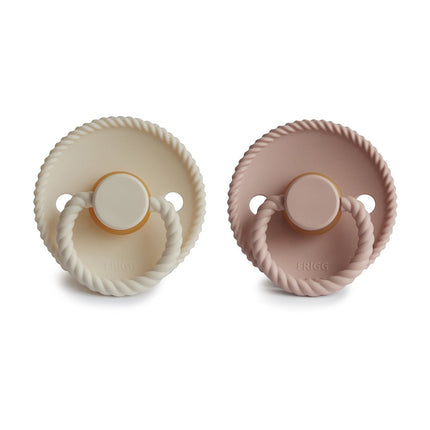 Frigg Speen Maat 2 Rope Blush/Cream Latex 2 - Pack koop je bij Babywinkel