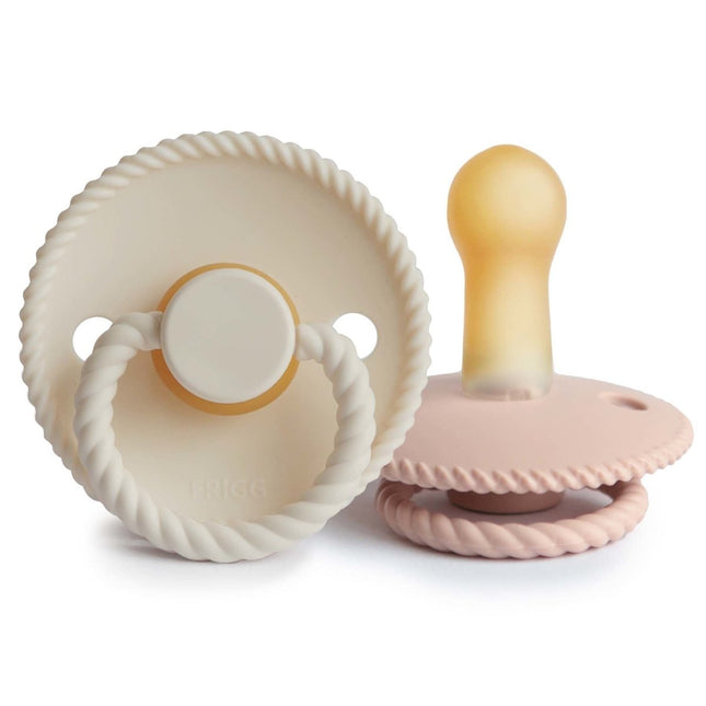 Frigg Speen Maat 2 Rope Blush/Cream Latex 2 - Pack koop je bij Babywinkel