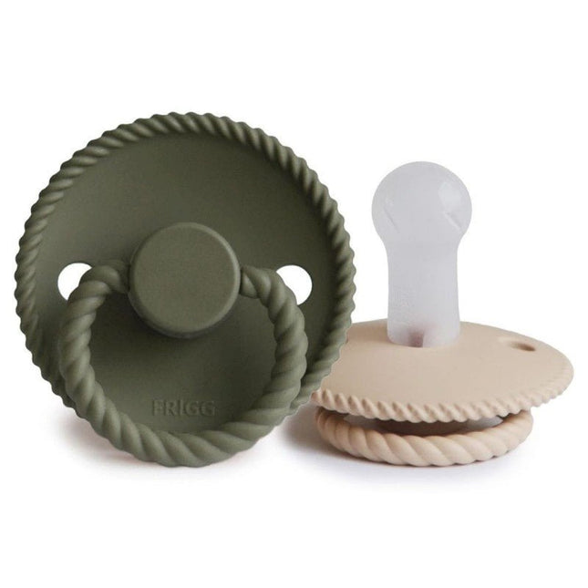 Frigg Speen Maat 2 Rope Croissant/Olive Silicone 2 - Pack koop je bij Babywinkel