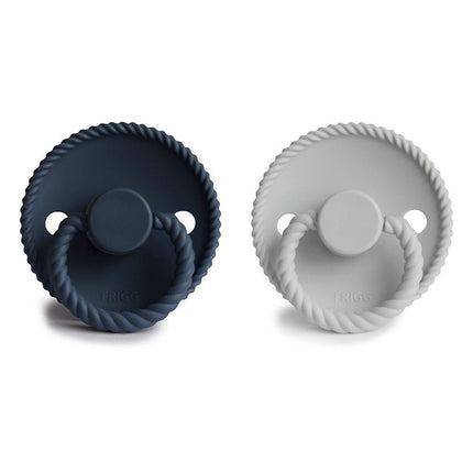 Frigg Speen Maat 2 Rope Sil. Gray/Dark Navy Silicone 2 - Pack koop je bij Babywinkel
